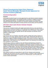 Clinical Commissioning Urgent Policy Statement: Cystic fibrosis modulator therapies access agreement for licensed mutations